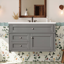 Load image into Gallery viewer, Modern Wall Mounted Floating Cabinet With Double Drawer And Sink
