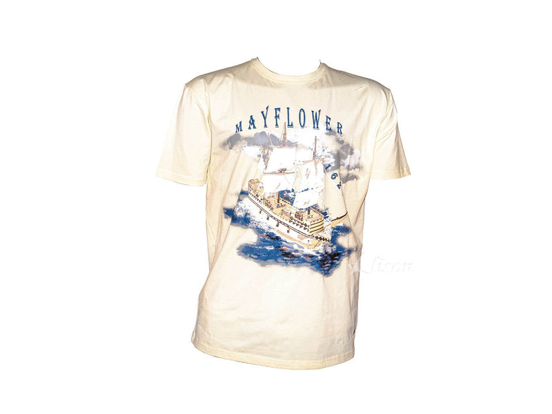 Fabric Hand Painted Model Boat - Beige / Blue