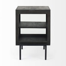Load image into Gallery viewer, 26" Solid Wood Square End Table - Black And Brown
