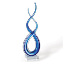 Load image into Gallery viewer, Murano Modern Abstract Tabletop Sculpture (376068) - Clear / Blue

