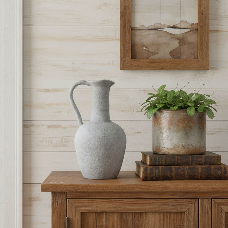 Round Pitcher Vase (632617) - Gray