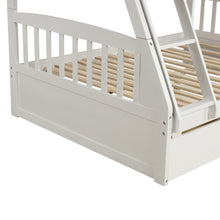 Load image into Gallery viewer, TOPMAX Solid Wood Twin Over Full Bunk Bed with Two Storage Drawers, White
