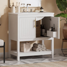 Load image into Gallery viewer, Elegant Bathroom Vanity With Ceramic Sink And Versatile Storage
