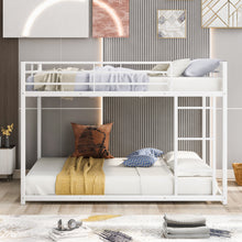 Load image into Gallery viewer, Full over Full Metal Bunk Bed, Low Bunk Bed with Ladder, White(Old SKU:MF197034AAK)
