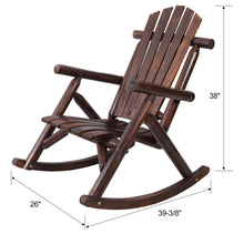 Load image into Gallery viewer, Durable Wooden Porch Rocker, Fir Log Rocking Chair
