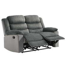 Load image into Gallery viewer, Lesley - Motion Loveseat - Gray Corduroy &amp; Velvet
