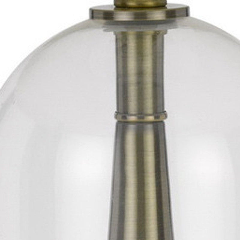 29" Metal Table Lamp With Empire Shade - Clear White
