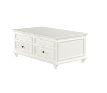 Load image into Gallery viewer, Solid And Manufactured Wood Lift Top Coffee Table With Two Drawers - White

