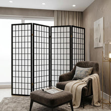 Load image into Gallery viewer, Folding Four Panel Screen Room Divider (469129) - Black / White

