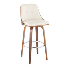 Load image into Gallery viewer, Gianna - Mid Century Modern Fixed Height Barstool With Swivel With Round Footrest (Set of 2)
