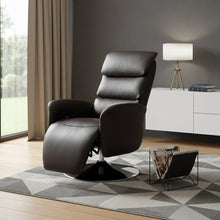 Load image into Gallery viewer, Tufted Genuine Leather Power Swivel Recliner (730550) - Brown
