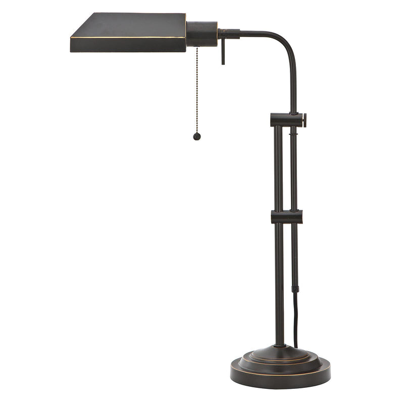 Metal Adjustable Table Lamp With Bronze Rectangular Shade - Bronze