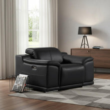 Load image into Gallery viewer, Genuine Leather Wall Hugger Power Recliner With USB - Black
