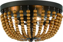 Load image into Gallery viewer, Unique Statement Three Light Metal Dimmable Flush Chandelier - Brown / Black
