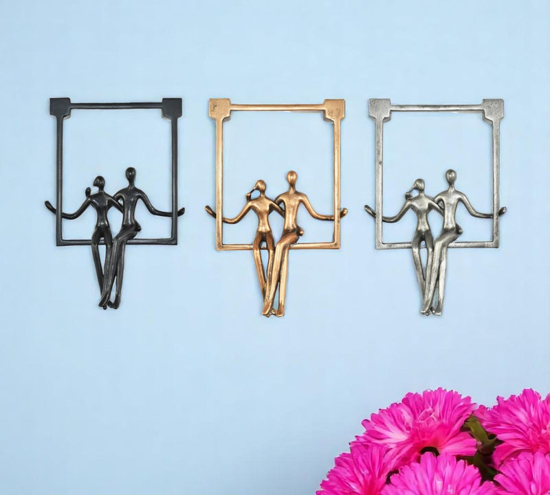 People Tabletop Sculpture (Set of 3) - Black / Pewter / Bronze