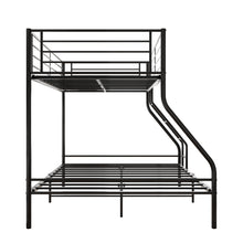 Load image into Gallery viewer, Heavy Duty Twin-Over-Full Metal Bunk Bed, Easy Assembly with Enhanced Upper-Level Guardrail, Black
