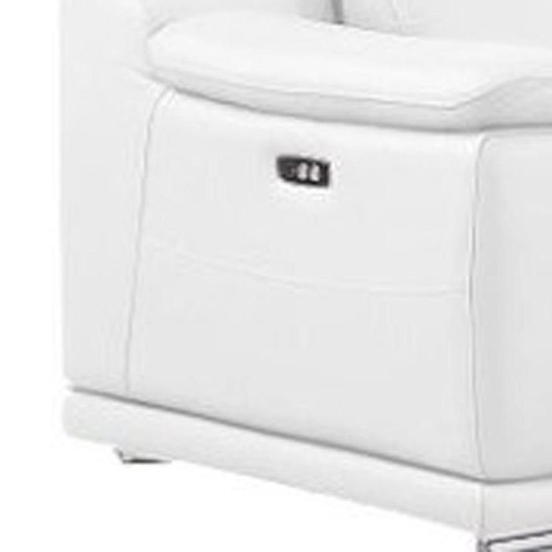 Leather Modular L Shaped Eight Piece Corner Sectional With Console - White