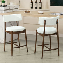 Load image into Gallery viewer, Mid Century Modern Counter Stools, Fabric Upholstered Chairs
