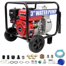 Load image into Gallery viewer, Gas Engine Powered Water Pump 3" Inlet &amp; Outlet 7Hp 212Cc Epa Certified With Wheels And Handle - Black / Red
