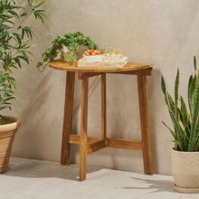 Load image into Gallery viewer, Outdoor Half Round Folding Acacia Wood Bistro Table
