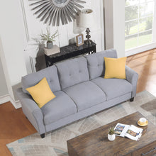 Load image into Gallery viewer, Modern Living Room Sofa Set Linen Upholstered Couch Furniture for Home or Office ,Light Grey-Blue,(1+3-Seat,Old Sku:SG000371AAA)
