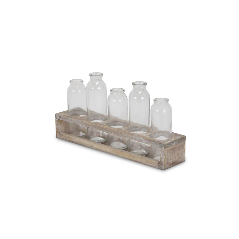 Cylinder Decorative Bottles (Set of 5) - Clear