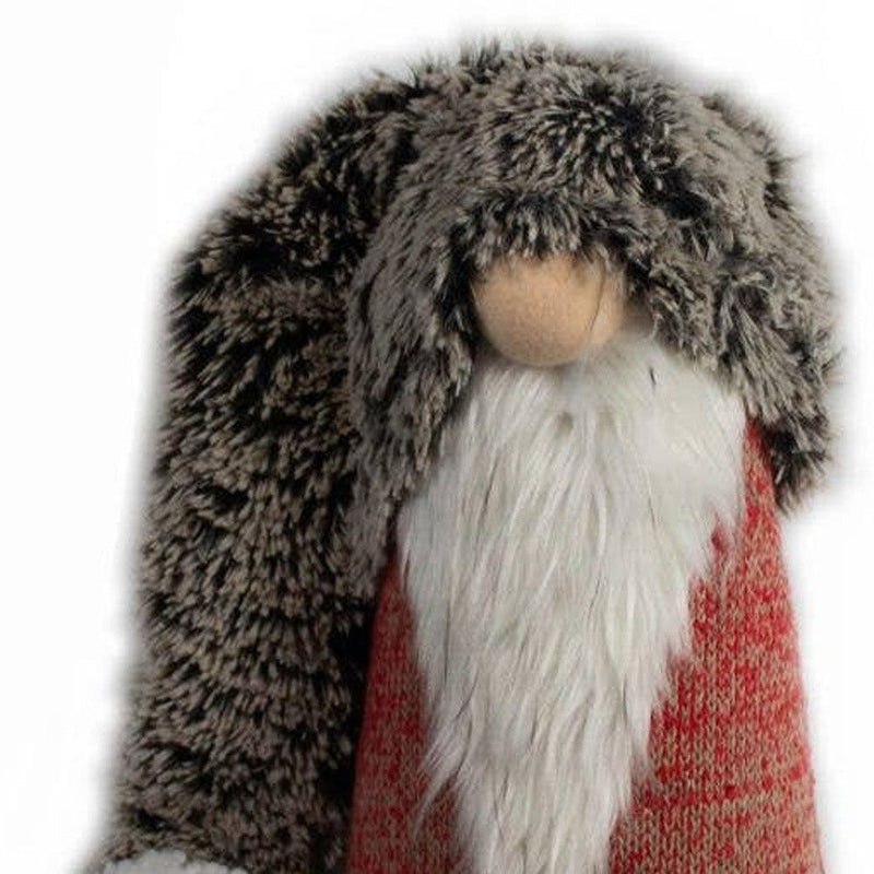 Fabric Christmas Santa Standing Gnome (552198) - Red / Gray / White
