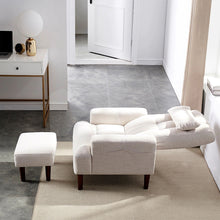 Load image into Gallery viewer, Living Room Sofa Single Chair And Ottoman, Modern Multi-Function Fabric Living Room Sofa Lounge Chair Bed And Stool. Soft Leisure Single Chair Adjustable Into 5 Angles With Sofa Bed
