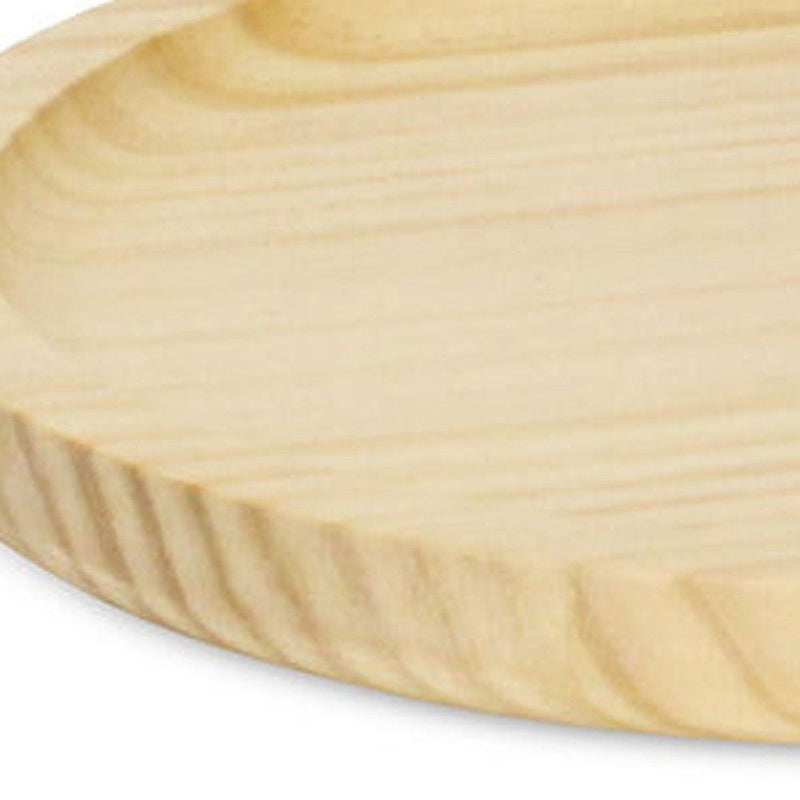 9" Solid Wood Handmade Round Vanity Tray - Natural