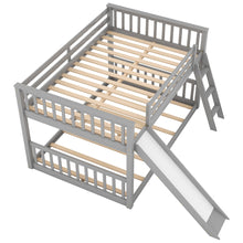 Load image into Gallery viewer, Full over Full Bunk Bed with Convertible Slide and Ladder, Gray
