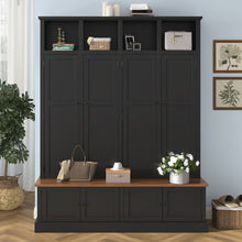 Load image into Gallery viewer, Hall Tree With Bench And Cabinet
