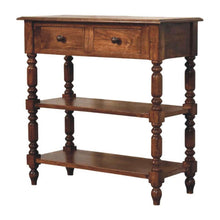Load image into Gallery viewer, End Table With Two Drawers Two Shelves - Brown
