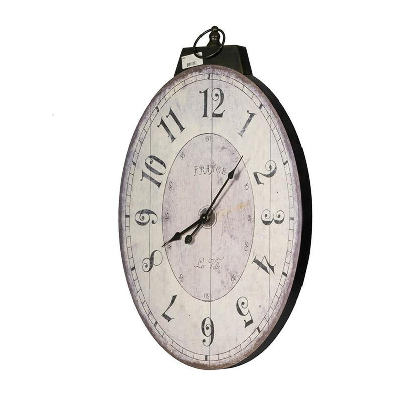 Oval Analog Wall Clock - Ivory