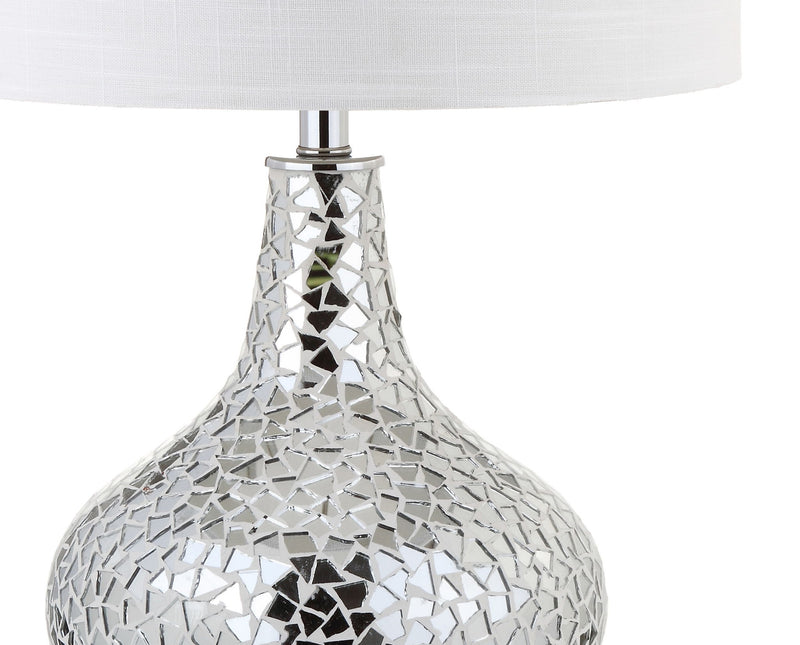 26" Novelty Table Lamp With Drum Shade - Silver