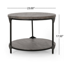 Load image into Gallery viewer, Coffee Table With Wood Patterned Tabletop And Iron Frame - Gray
