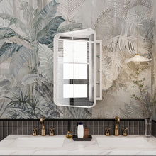 Load image into Gallery viewer, Recessed Metal Framed Medicine Cabinet With Mirror And Adjustable Shelves Wall Mirror With Storage For Bathroom
