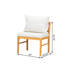 Load image into Gallery viewer, Farmhouse Solid Wood Dining Nook Set For 6, Space Saving High Top Corner Table With Bench &amp; Chairs - Natural / White
