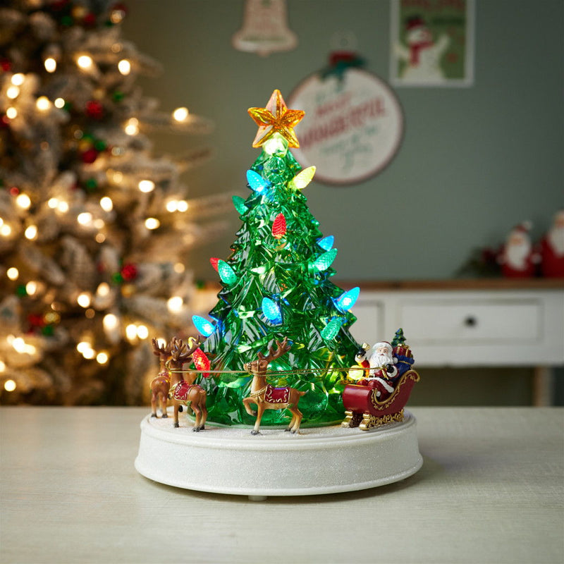 Plastic Trees Christmas Christmas Tree Tabletop Sculpture With LED - Red / Brown