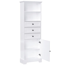 Load image into Gallery viewer, Tall Storage Cabinet With 3 Drawers And Adjustable Shelves For Bathroom
