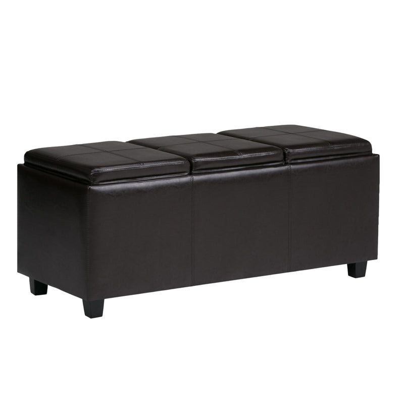Modern Upholstery Storage Ottoman - Dark Brown / Brown