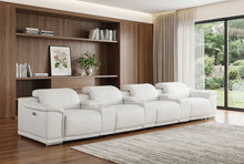 Load image into Gallery viewer, 175" Leather Reclining USB Sofa - White
