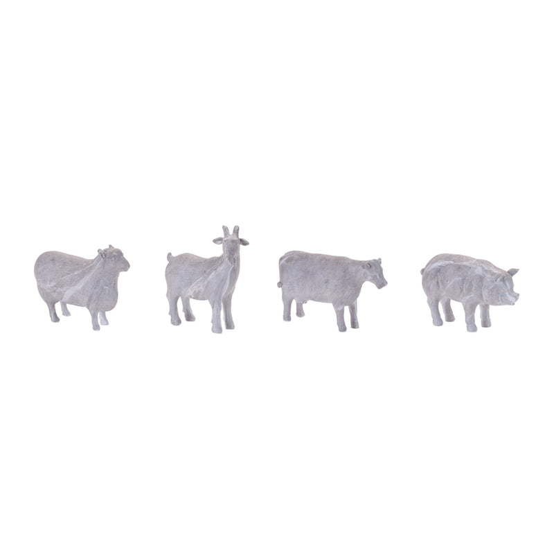 Polyresin Figurine (Set of 4) - Gray