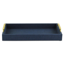 Load image into Gallery viewer, Linen And Wooden Tray - Navy Blue
