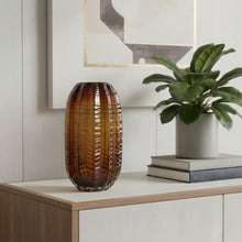 Load image into Gallery viewer, Textured Round Table Vase (574422) - Burnt Umber

