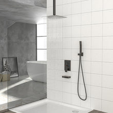 Load image into Gallery viewer, Shower System With Waterfall Tub Spout And 12" Ceiling Mount Square Shower Head - Oil-Rubbed Bronze
