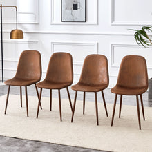 Load image into Gallery viewer, (Set of 4) Backrest AndTransfer Legs Chairs Adding A Touch Of Elegance To Minimalist And Scandinavian Style Homes - Walnut
