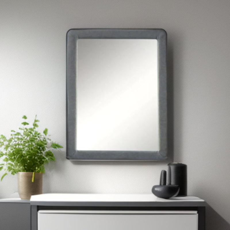 36" Framed Mirror - Light Gray