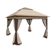 Load image into Gallery viewer, Outdoor 11x 11Ft Pop Up Gazebo Canopy With Removable Zipper Netting,2-Tier Soft Top Event Tent,Suitable For Patio Backyard Garden Camping Area,Coffee
