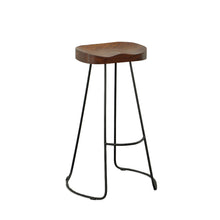 Load image into Gallery viewer, 31" Steel Backless Bar Height Bar Chairs (Set of 2) - Chestnut And Black
