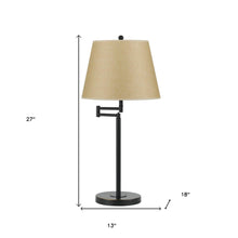 Load image into Gallery viewer, Metal Table Lamp With Tan Empire Shade - Bronze

